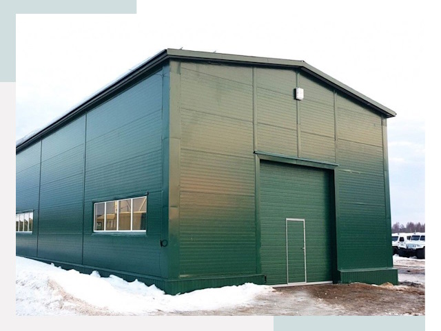 Двускатные ангары в Петропавловске-Камчатском